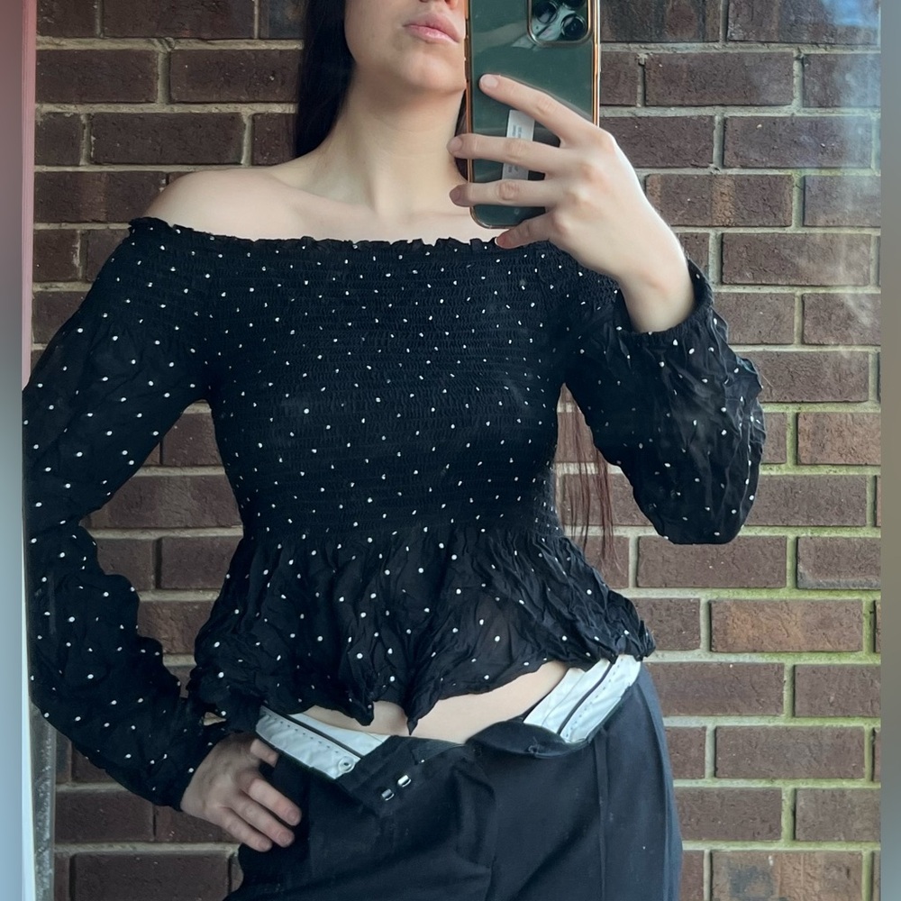 Cottage Core Polka Dot Blouse